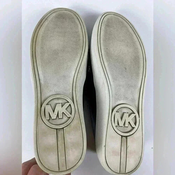 Michael Kors Keaton Slip On Sneaker metallic Floral toe Leather Black-Size 8 - Picture 9 of 13